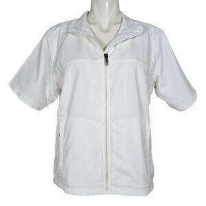Adidas Men's ClimaShell Wind Short Sleeve Golf Jacket White Large